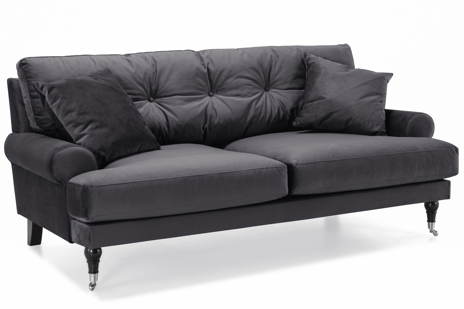 Andrew 2-seters Fløyelssofa - Mørk grå - Møbler - Sofaer - Howard sofa