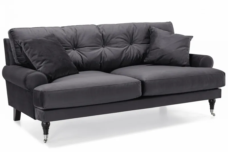 Andrew 2-seters Fløyelssofa - Mørk grå - Møbler - Sofaer - 2 seter sofa