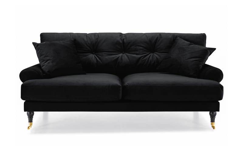 Andrew 2-seters Fløyelssofa - Svart - Møbler - Sofaer - Howard sofa