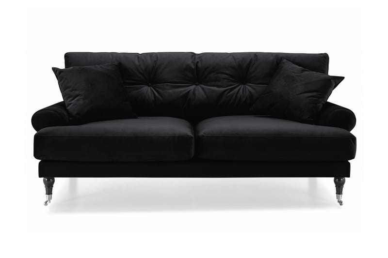 Andrew 2-seters Fløyelssofa - Svart - Møbler - Sofaer - Howard sofa