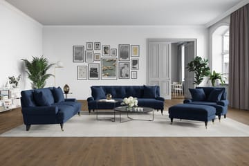 Andrew 3-seters Fløyelssofa - Blå - Møbler - Sofaer - Howard sofa