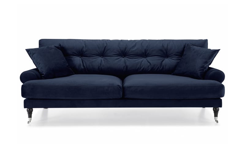 Andrew 3-seters Fløyelssofa - Blå - Møbler - Sofaer - Sofa 3 seter