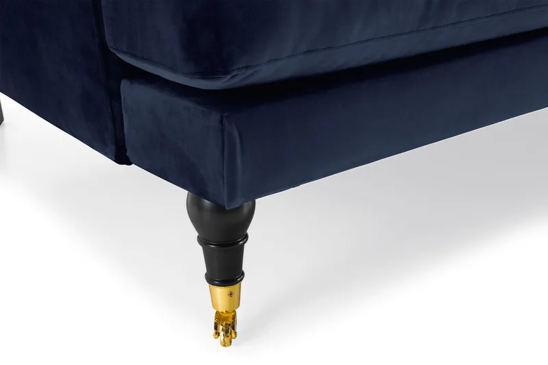 Andrew 3-seters Fløyelssofa - Blå - Møbler - Sofaer - Sofa 3 seter