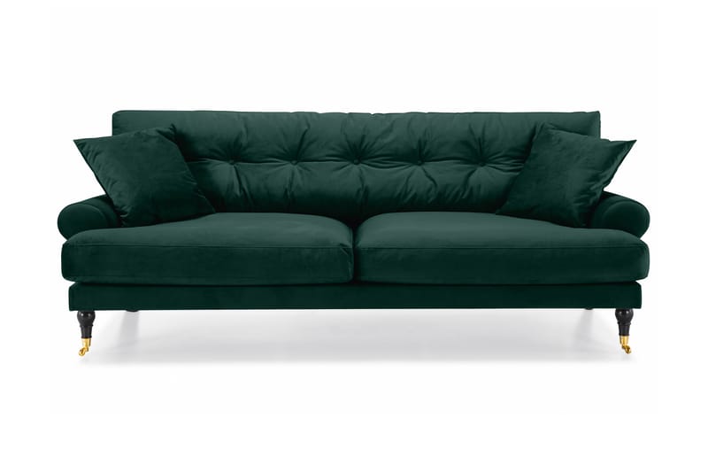 Andrew 3-seters Fløyelssofa - Grønn - Møbler - Sofaer - Howard sofa