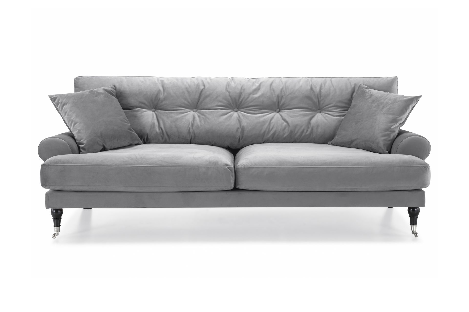Andrew 3-seters Fløyelssofa - Lys grå - Møbler - Sofaer - Howard sofa