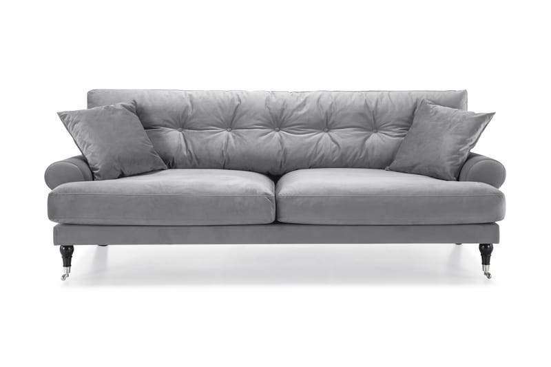 Andrew 3-seters Fløyelssofa - Lys grå - Møbler - Sofaer - Howard sofa
