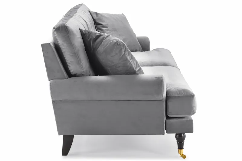 Andrew 3-seters Fløyelssofa - Lys grå - Møbler - Sofaer - Sofa 3 seter