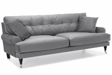 Andrew 3-seters Fløyelssofa - Lys grå - Møbler - Sofaer - Howard sofa