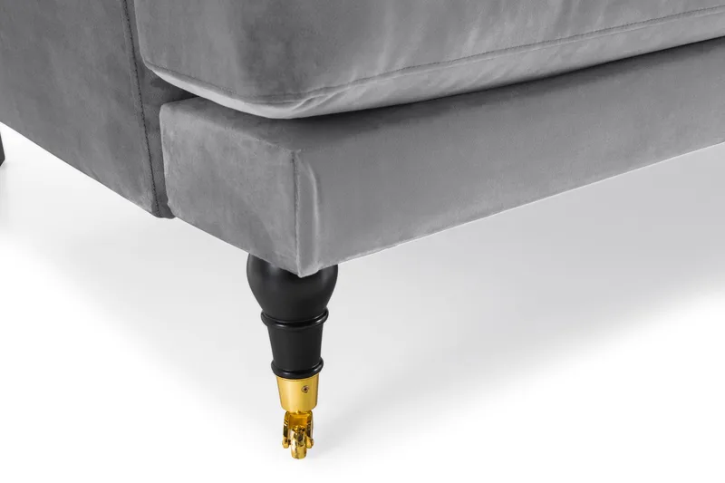 Andrew 3-seters Fløyelssofa - Lys grå - Møbler - Sofaer - Sofa 3 seter