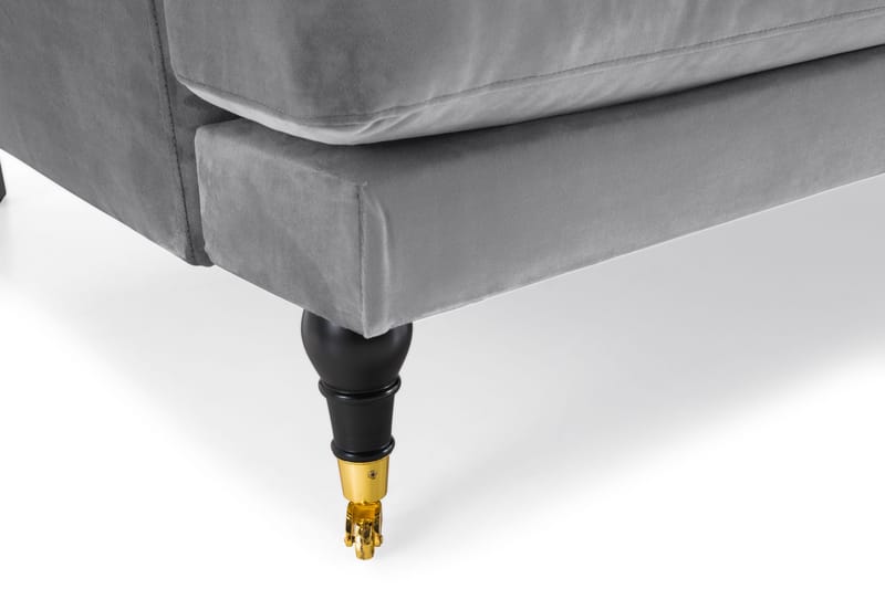 Andrew 3-seters Fløyelssofa - Lys grå - Møbler - Sofaer - Sofa 3 seter