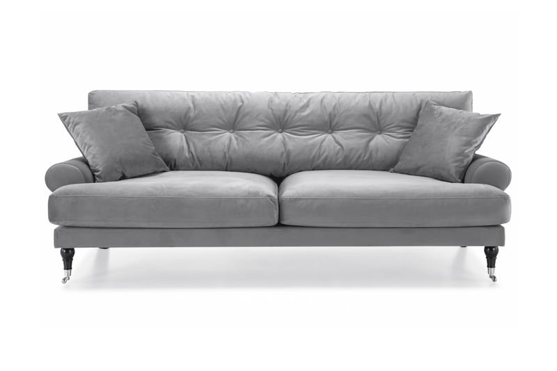 Andrew 3-seters Fløyelssofa - Lys grå - Møbler - Sofaer - Sofa 3 seter