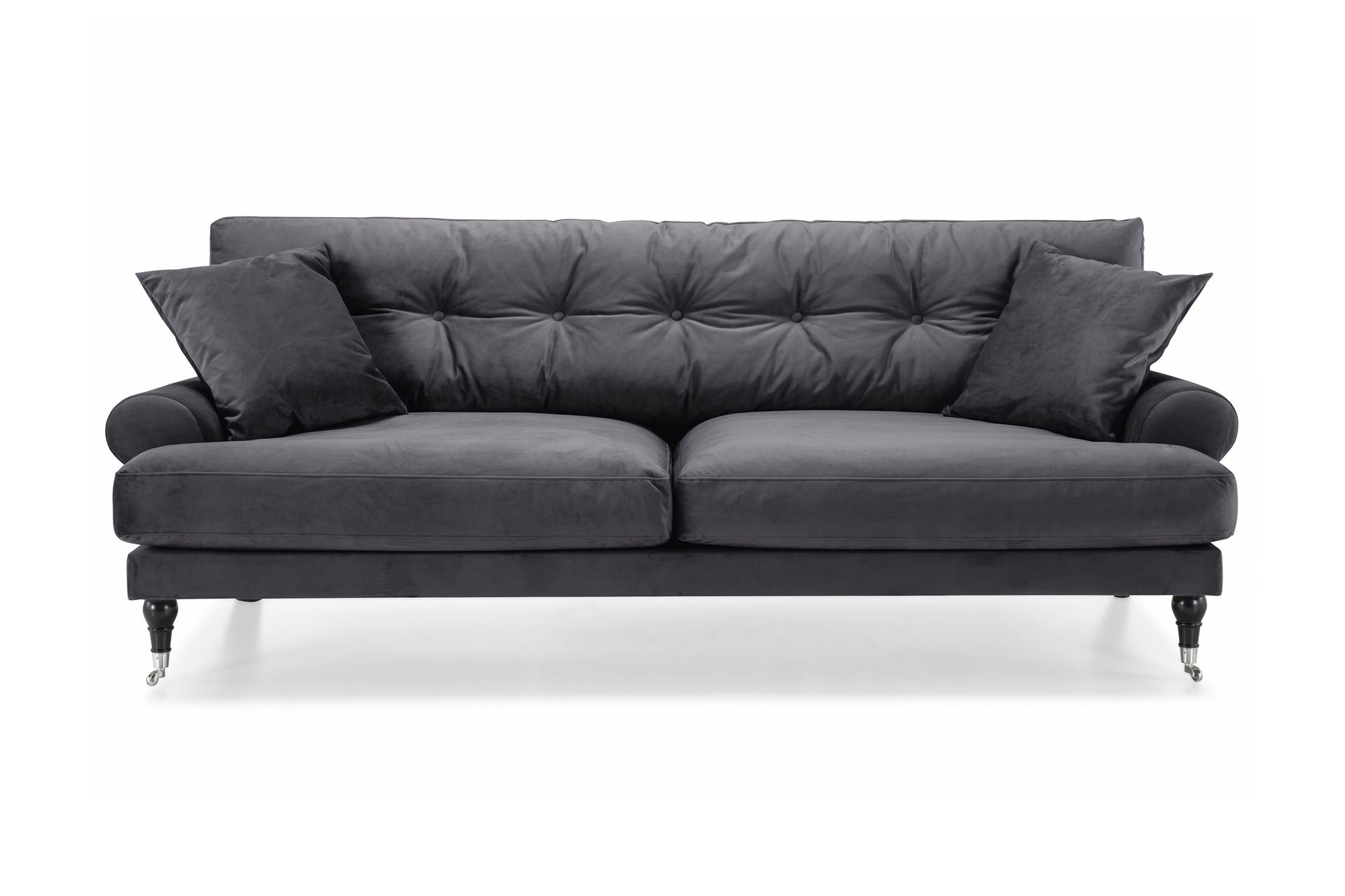 Andrew 3-seters Fløyelssofa - Mørk grå - Møbler - Sofaer - Howard sofa