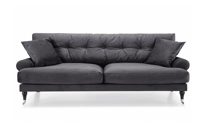 Andrew 3-seters Fløyelssofa - Mørk grå - Møbler - Sofaer - Howard sofa