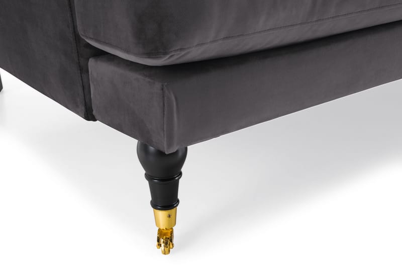 Andrew 3-seters Fløyelssofa - Mørk grå - Møbler - Sofaer - Sofa 3 seter