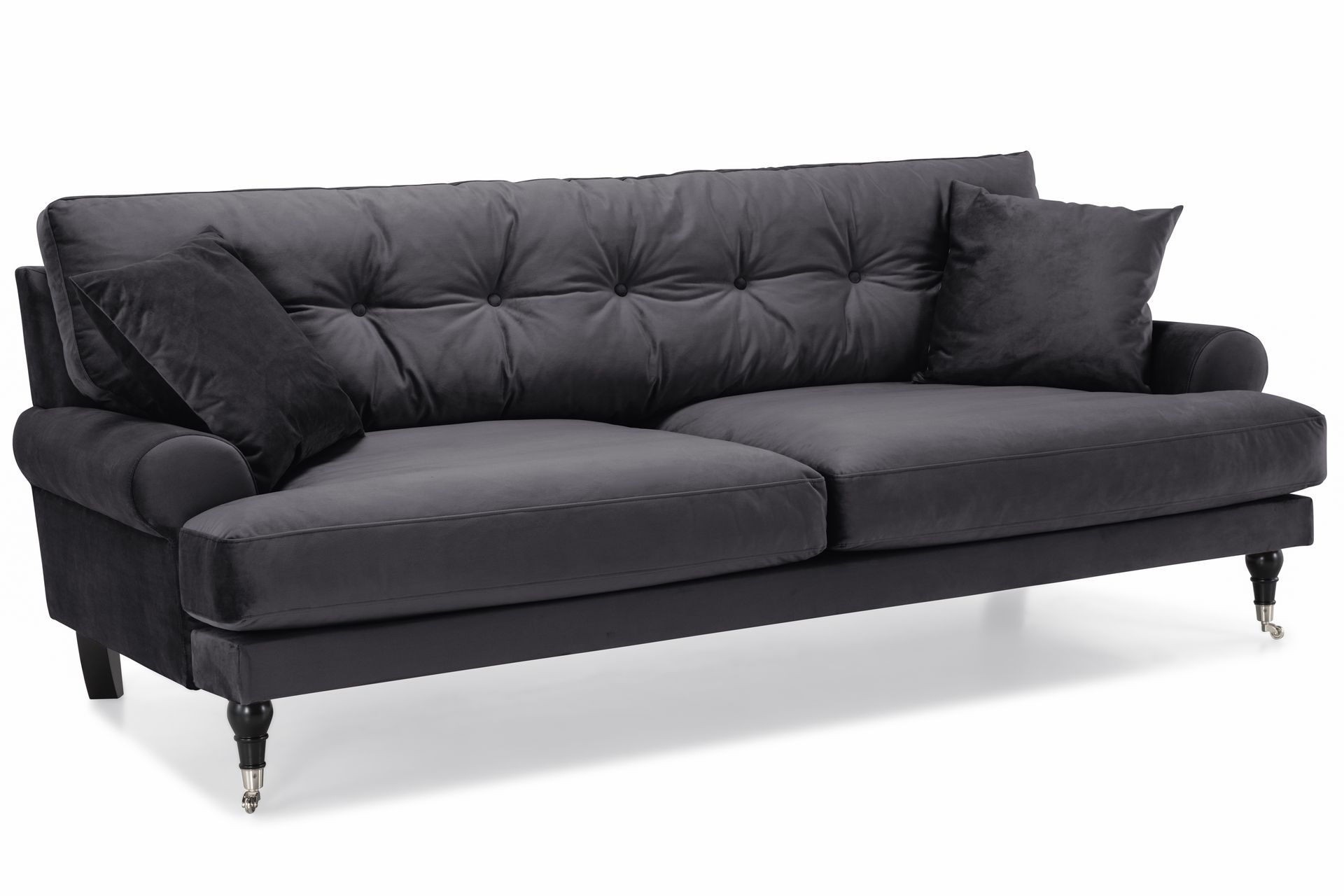 Andrew 3-seters Fløyelssofa - Mørk grå - Møbler - Sofaer - Howard sofa
