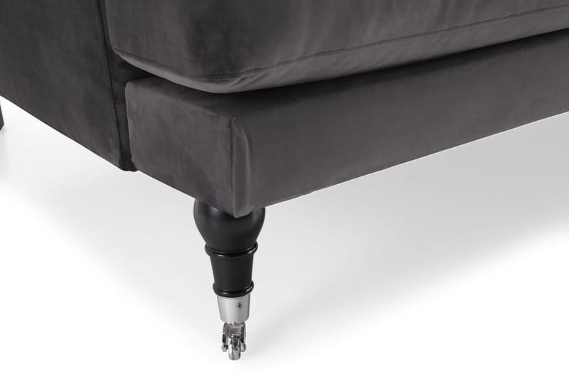 Andrew 3-seters Fløyelssofa - Mørk grå - Møbler - Sofaer - Sofa 3 seter