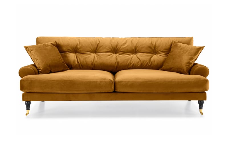 Andrew 3-seters Fløyelssofa - Mørk gul - Møbler - Sofaer - Howard sofa