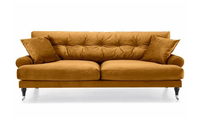 Andrew 3-seters Fløyelssofa - Mørk gul - Møbler - Sofaer - Howard sofa