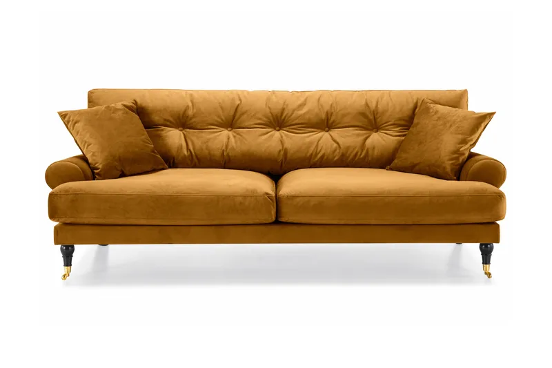 Andrew 3-seters Fløyelssofa - Mørk gul - Møbler - Sofaer - Sofa 3 seter