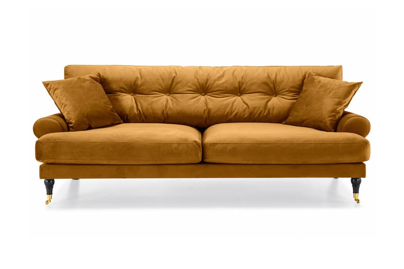 Andrew 3-seters Fløyelssofa - Mørk gul - Møbler - Sofaer - Sofa 3 seter