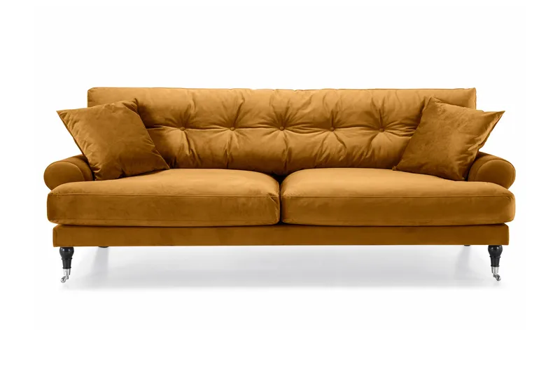 Andrew 3-seters Fløyelssofa - Mørk gul - Møbler - Sofaer - Sofa 3 seter