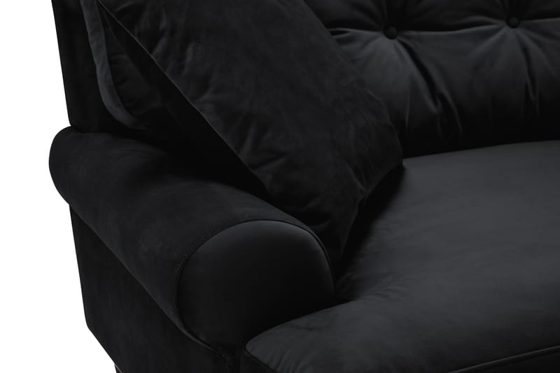 Andrew 3-seters Fløyelssofa - Svart - Møbler - Sofaer - Howard sofa