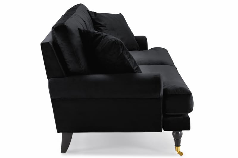 Andrew 3-seters Fløyelssofa - Svart - Møbler - Sofaer - Howard sofa