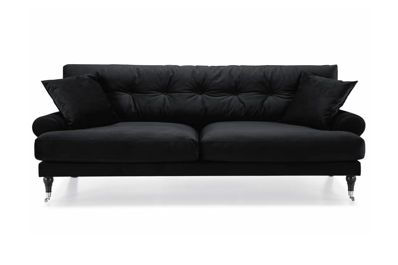 Andrew 3-seters Fløyelssofa - Svart - Møbler - Sofaer - Howard sofa