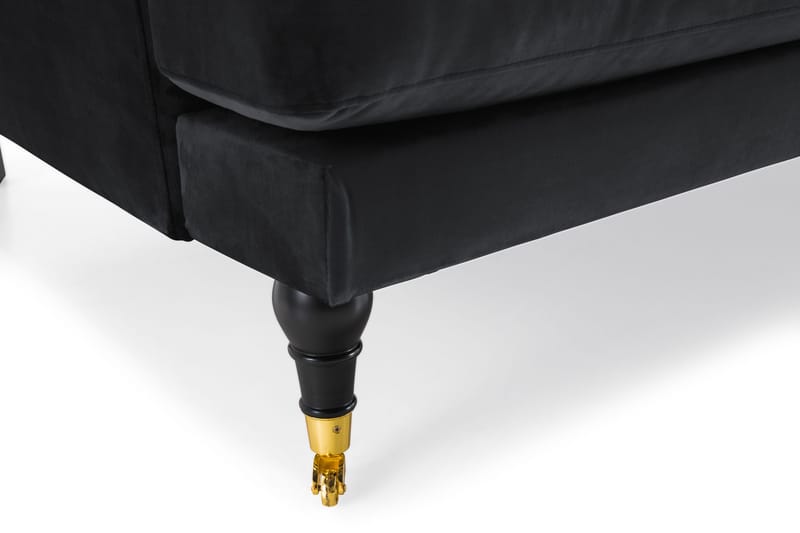 Andrew 3-seters Fløyelssofa - Svart - Møbler - Sofaer - Sofa 3 seter