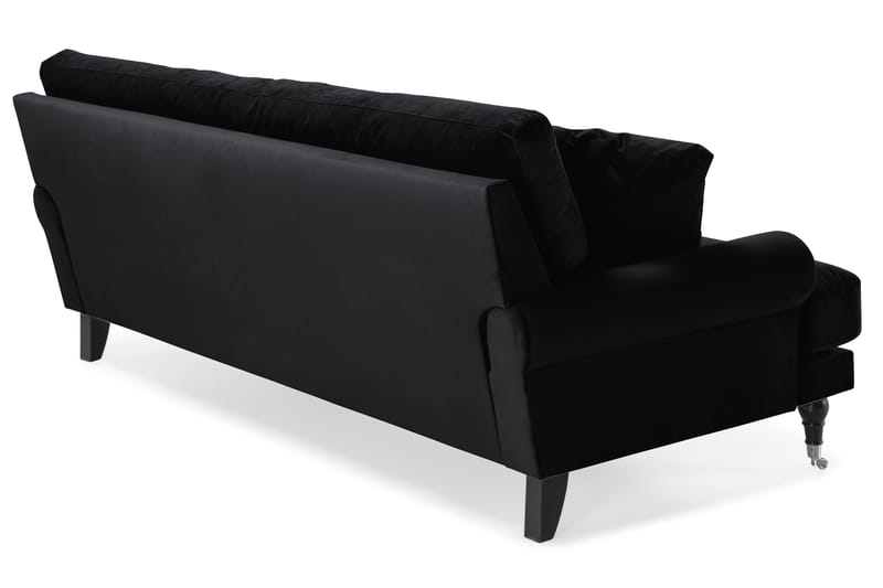 Andrew 3-seters Fløyelssofa - Svart - Møbler - Sofaer - Sofa 3 seter