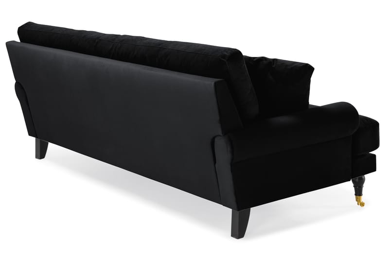Andrew 3-seters Fløyelssofa - Svart - Møbler - Sofaer - Howard sofa