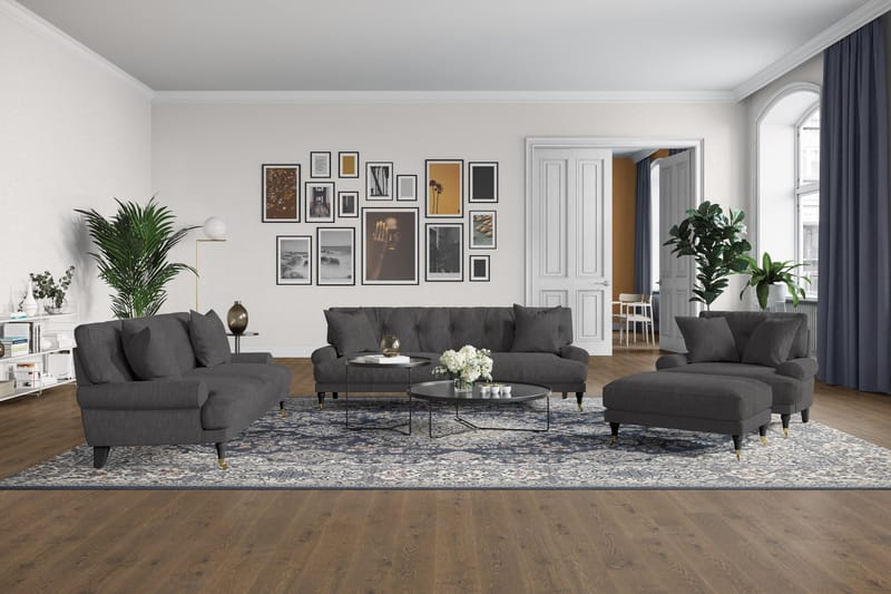 Andrew 3-seters Sofa - Mørkegrå/Krom - Møbler - Sofaer - Howard sofa