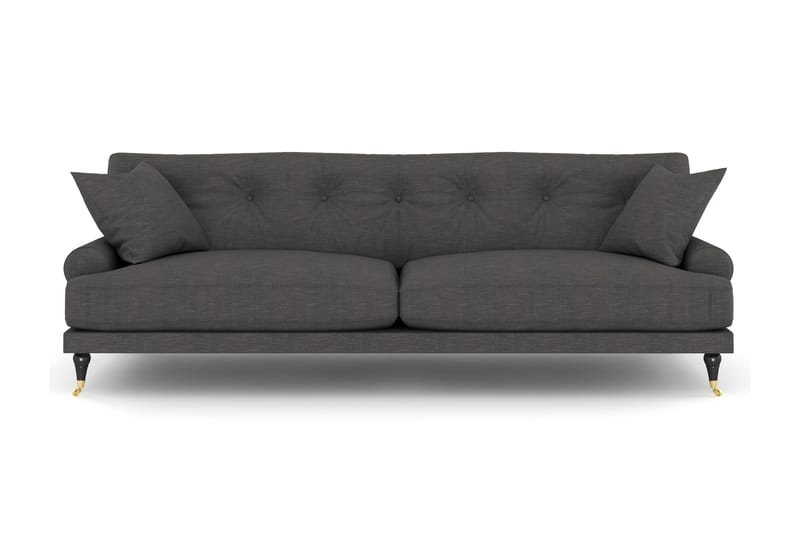 Andrew 3-seters Sofa - Mørkegrå/Messing - Howard sofa - Sofa 3 seter