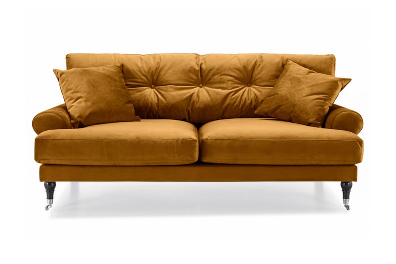 Andrew Fløyelssofa 2-seter - Amber/Krom - Howard sofa - Fløyel sofaer - 2 seter sofa