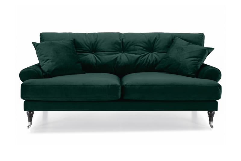 Andrew Fløyelssofa 2-seter - Mørkegrønn/Krom - Møbler - Sofaer - Howard sofa