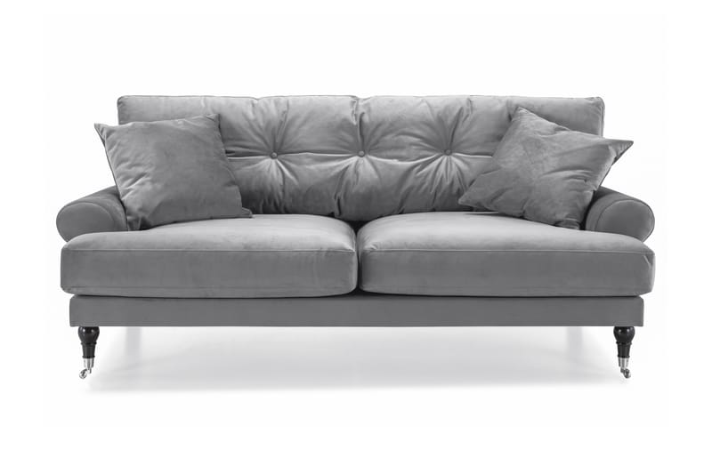 Andrew Fløyelssofa 2-seter - Sølvgrå/Krom - Howard sofa - Fløyel sofaer - 2 seter sofa