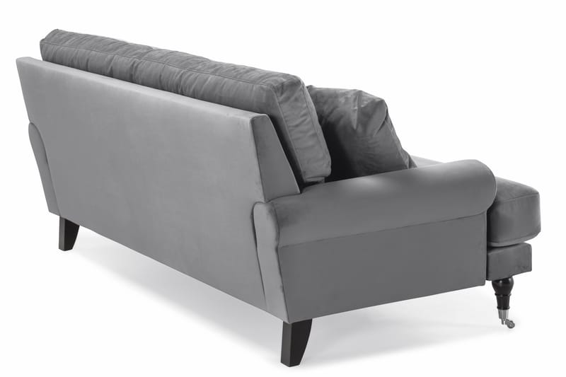 Andrew Fløyelssofa 2-seter - Sølvgrå/Krom - Howard sofa - Fløyel sofaer - 2 seter sofa