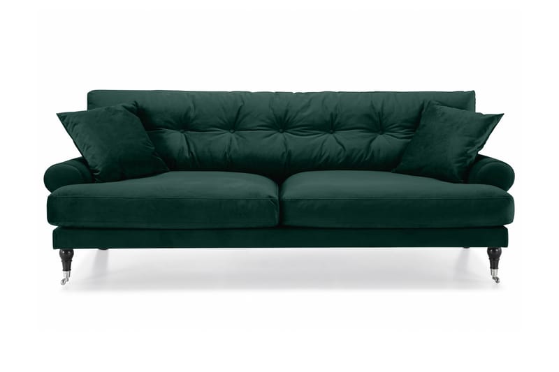 Andrew Fløyelssofa 3-seter - Mørkegrønn/Krom - Møbler - Sofaer - Howard sofa
