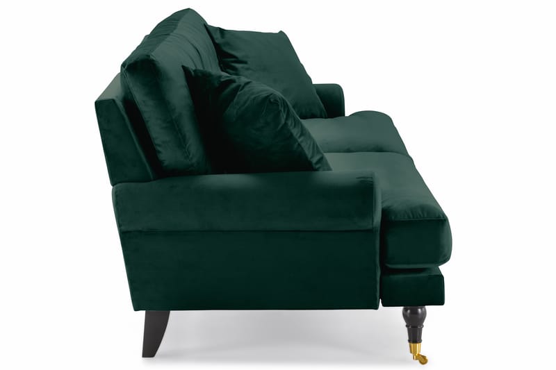 Andrew Fløyelssofa 3-seter - Mørkegrønn/Messing - Fløyel sofaer - Sofa 3 seter - Howard sofa