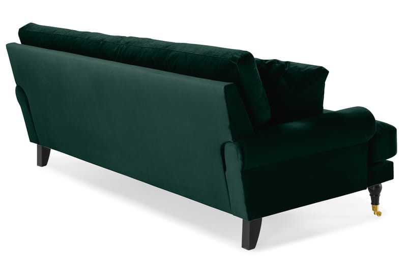 Andrew Fløyelssofa 3-seter - Mørkegrønn/Messing - Fløyel sofaer - Sofa 3 seter - Howard sofa