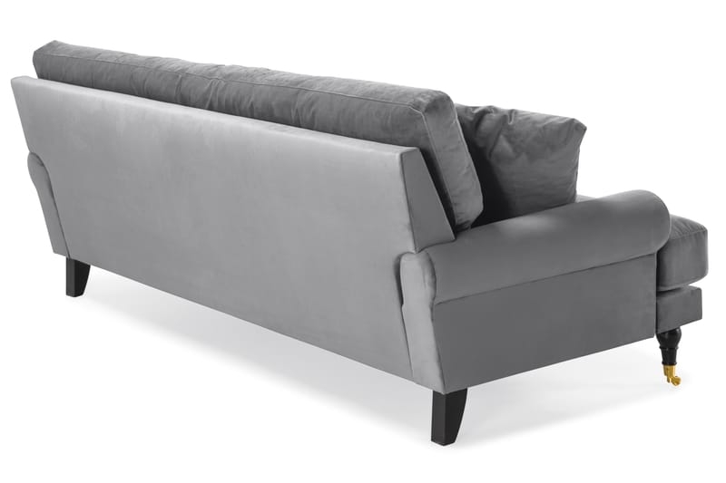 Andrew Fløyelssofa 3-seter - Sølvgrå/Messing - Møbler - Sofaer - Howard sofa