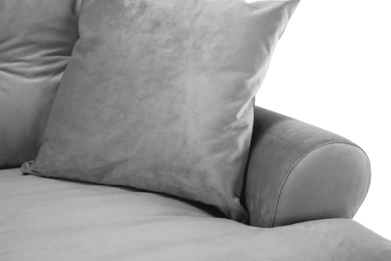 Andrew Fløyelssofa 3-seter - Sølvgrå/Messing - Møbler - Sofaer - Howard sofa