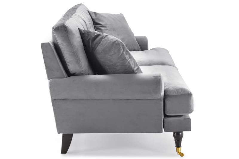 Andrew Fløyelssofa 3-seter - Sølvgrå/Messing - Møbler - Sofaer - Howard sofa