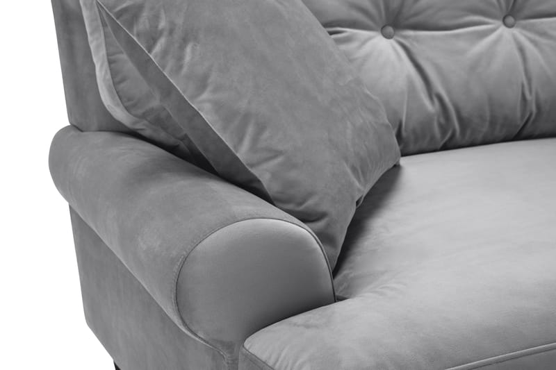 Andrew Fløyelssofa 3-seter - Sølvgrå/Messing - Møbler - Sofaer - Howard sofa