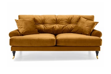 Andrew Sofagruppe 3-seter + 2-seter Sofa + Lenestol + Fotskammel i Fløyel
