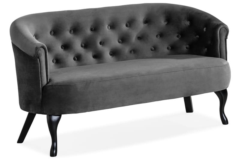 Dahlia Siss Sofa Fløyel - Mørkegrå - Howard sofa - Fløyel sofaer - 2 seter sofa