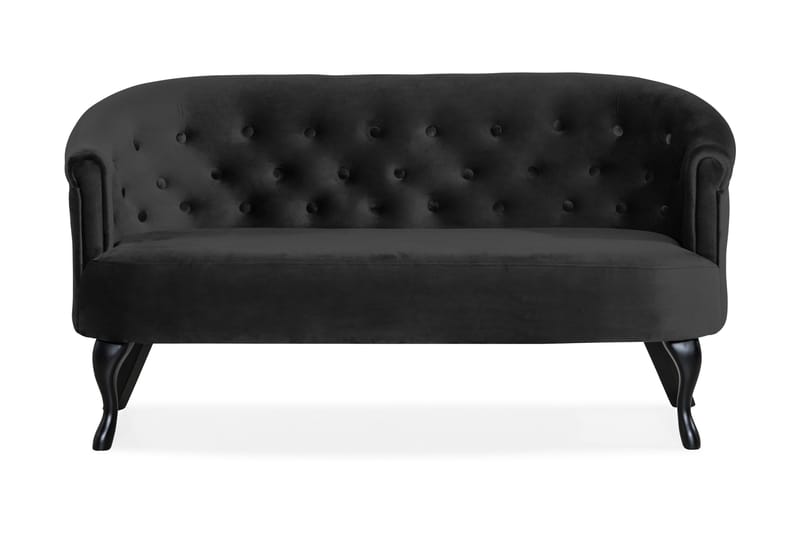 Dahlia Siss Sofa Fløyel - Svart - Howard sofa - Fløyel sofaer - 2 seter sofa