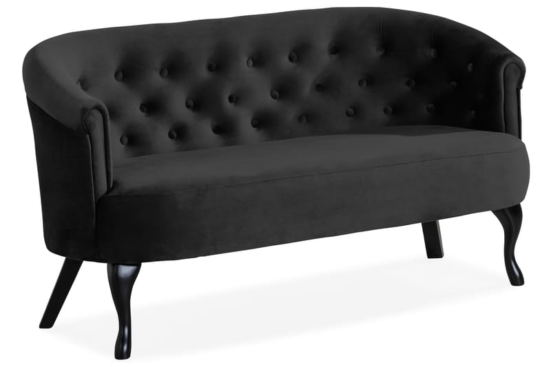 Dahlia Siss Sofa Fløyel - Svart - Howard sofa - Fløyel sofaer - 2 seter sofa