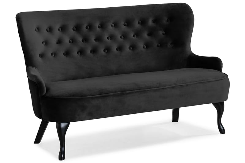 Dahlia Sofa Fløyel - Svart - Howard sofa - Fløyel sofaer - 2 seter sofa