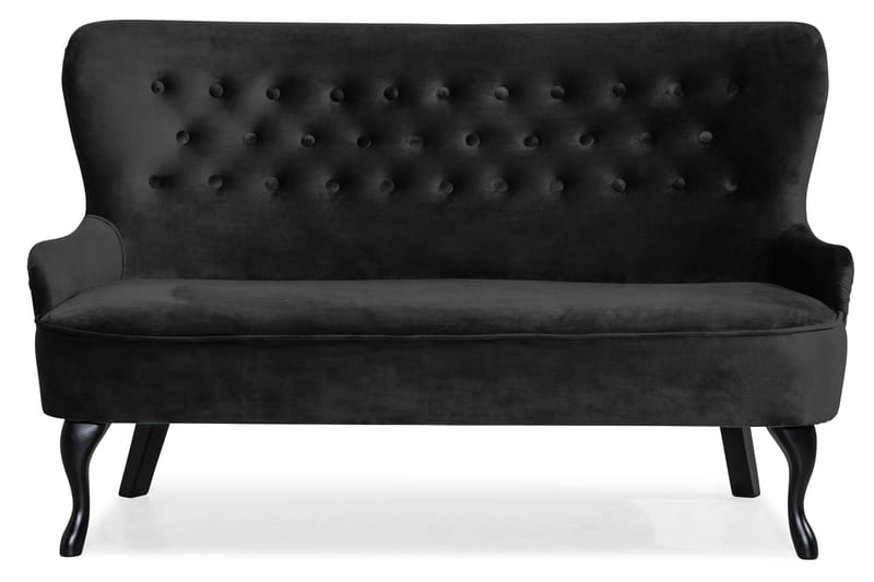 Dahlia Sofa Fløyel - Svart - Howard sofa - Fløyel sofaer - 2 seter sofa